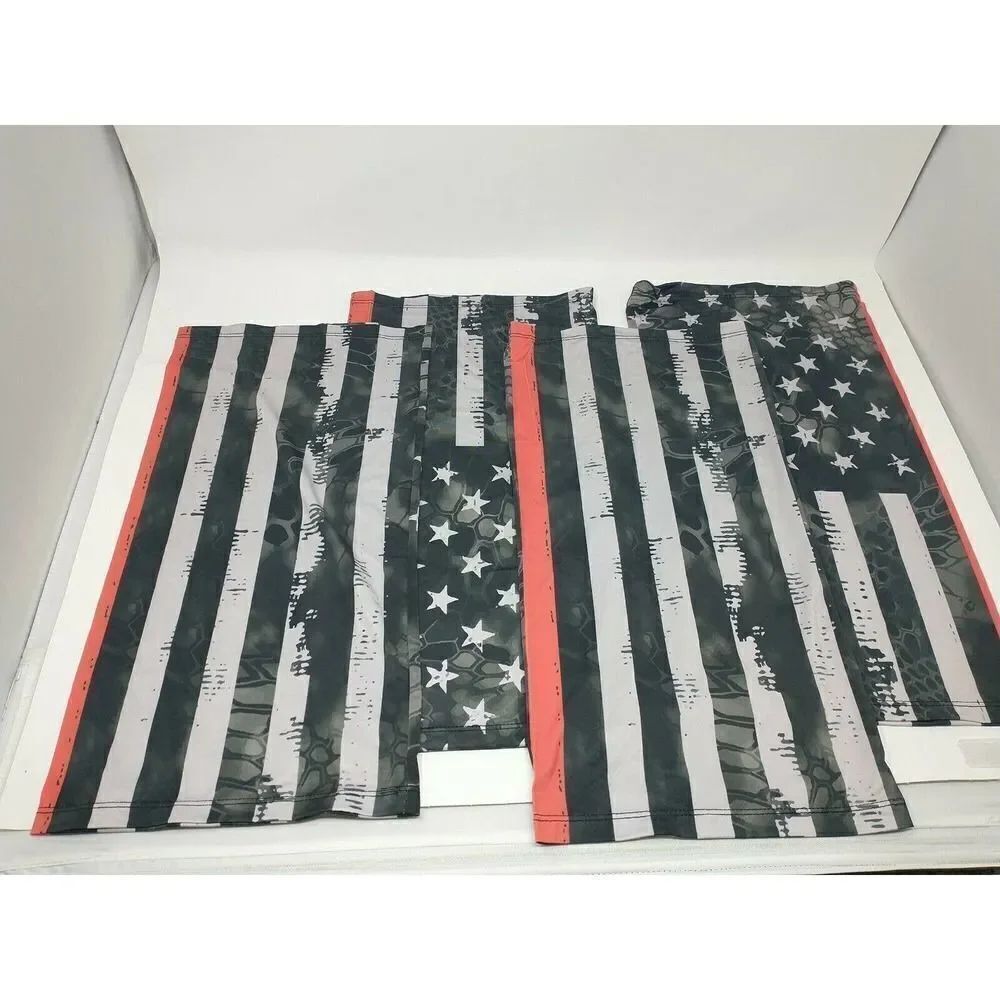 American Flag Buff Lot 4 Red Stripe Great for Camp